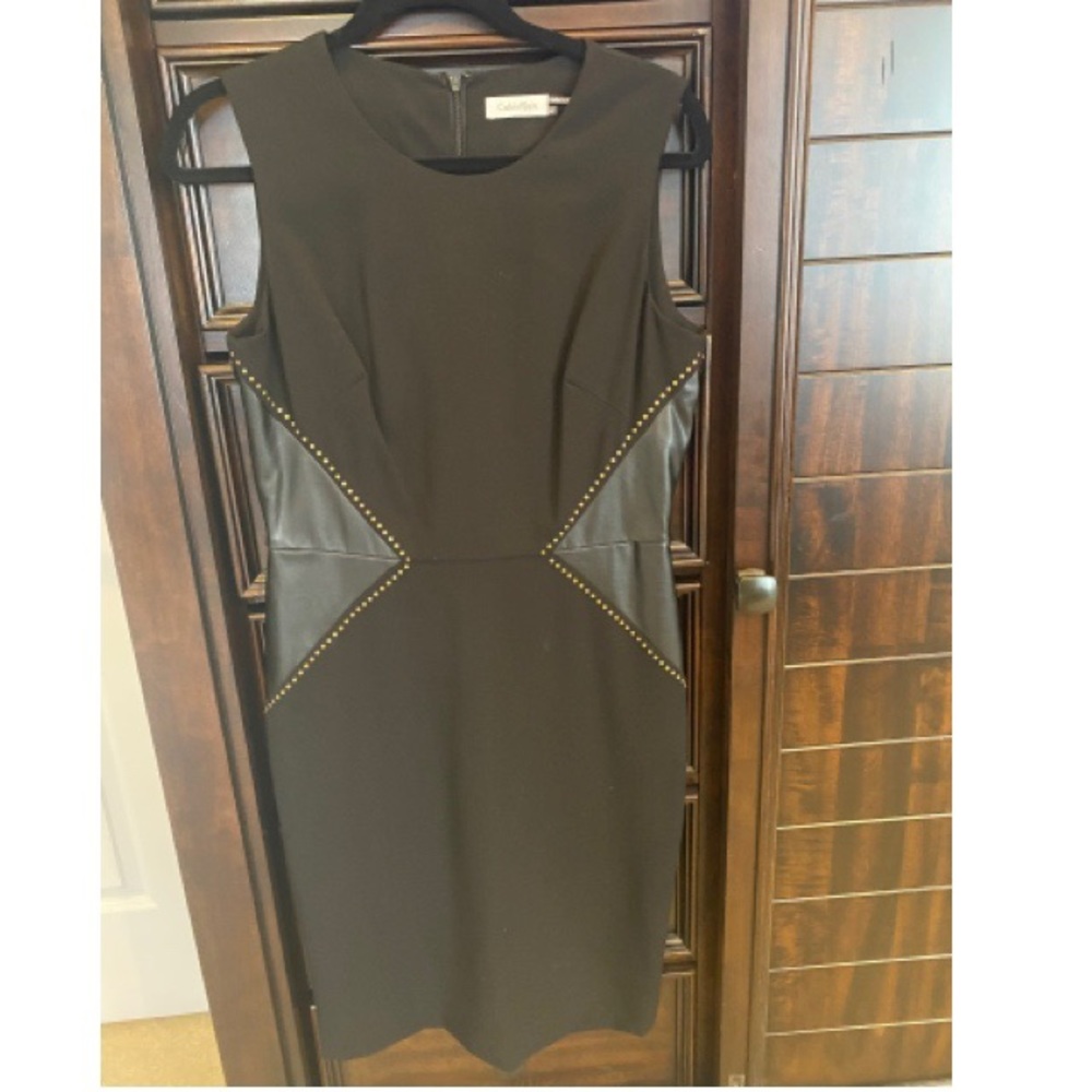 Calvin Klein Leather Panel Dress- Sz 8